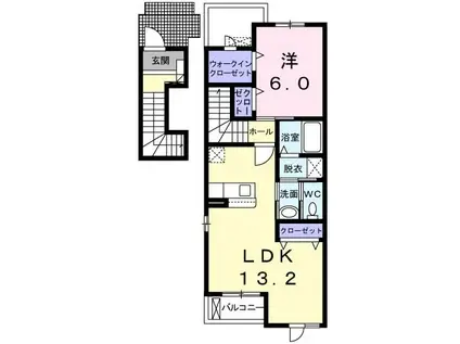 エレガンスC(1LDK/2階)の間取り写真