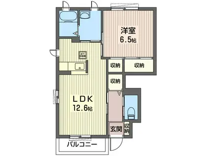 グランドルフ B 103(1LDK/1階)の間取り写真