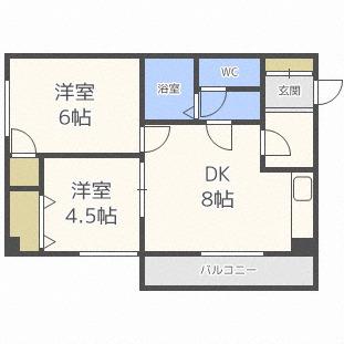  アステリア (2LDK/4階)の間取り写真