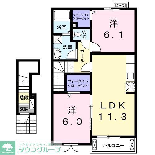 グランデフィオーレ(2LDK/2階)の間取り写真