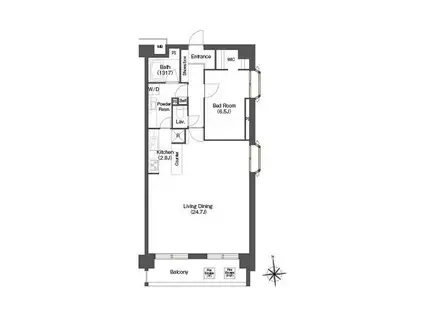 コンフォリア高島平2(1LDK/8階)の間取り写真