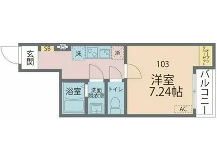 カインドネス蕨(1K/1階)の間取り写真