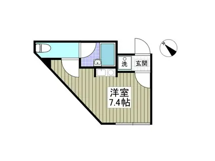 フラット5池上新町(ワンルーム/3階)の間取り写真