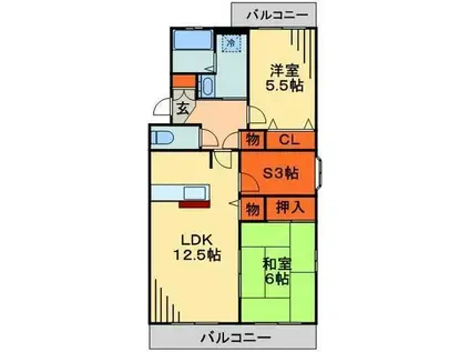 センチュリーヒルズ(2SLDK/3階)の間取り写真