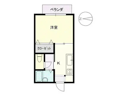 キムタハウスII(1K/2階)の間取り写真