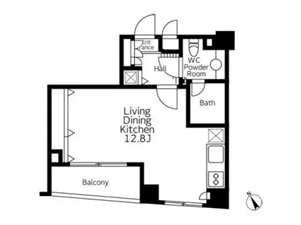 レジデンス広尾(ワンルーム/3階)の間取り写真