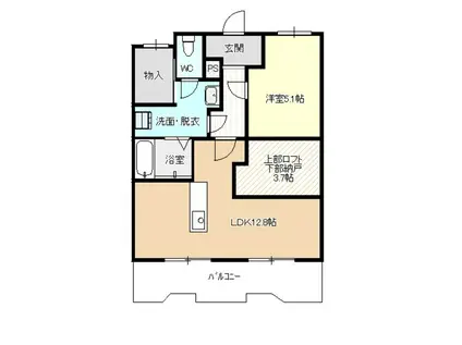 マンション善(1LDK/2階)の間取り写真