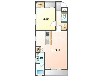 パームタウン イースト(1LDK/2階)の間取り写真