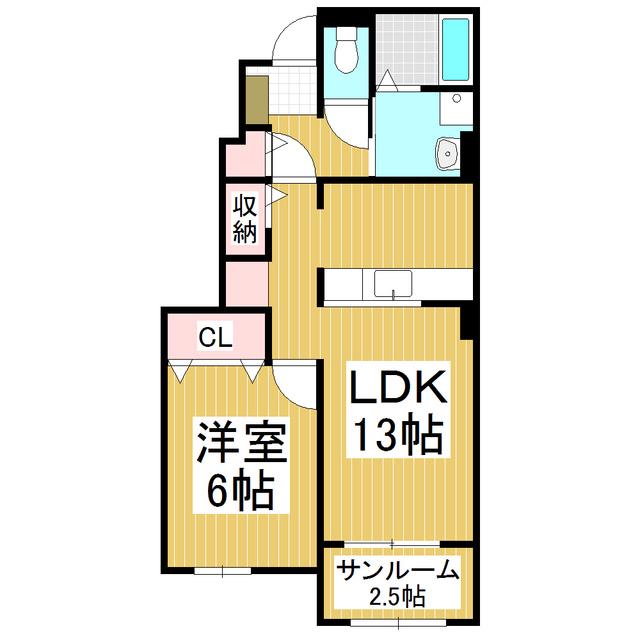 クラールハイムII(1LDK/1階)の間取り写真