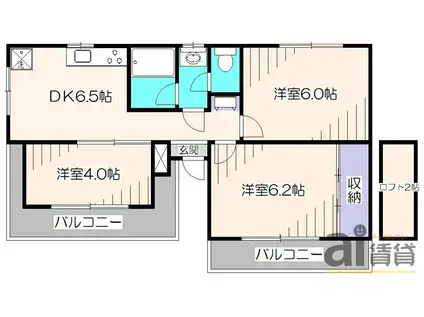 サンアネックス(3DK/2階)の間取り写真