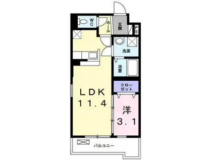 インテリオーラ(1LDK/5階)の間取り写真