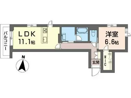 クレストタウン常盤(1LDK/2階)の間取り写真