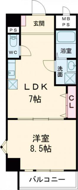 IMASA MORUGEN壱番館(1LDK/6階)の間取り写真