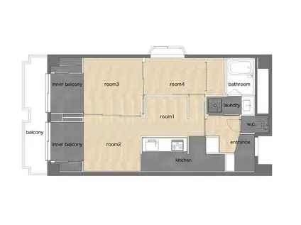 ガーデンハイツ江戸堀(2LDK/8階)の間取り写真