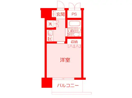 関内ロイヤルガーデン(ワンルーム/6階)の間取り写真