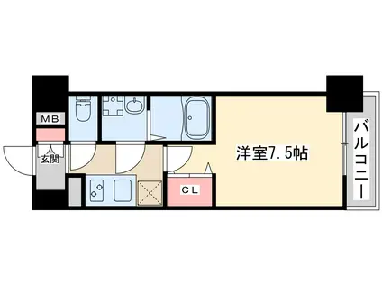 エスレジデンス江坂アレグリア(1K/5階)の間取り写真