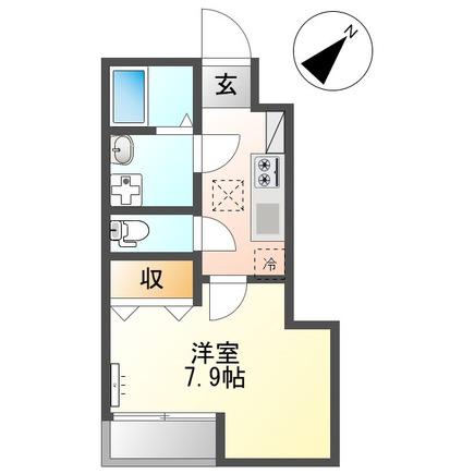 ヒルトップ屋敷町(1K/1階)の間取り写真