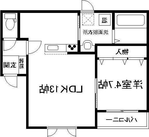 カラリア西1条通(1LDK/3階)の間取り写真