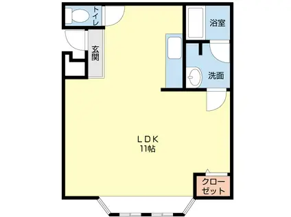 コーポ群咲(ワンルーム/2階)の間取り写真