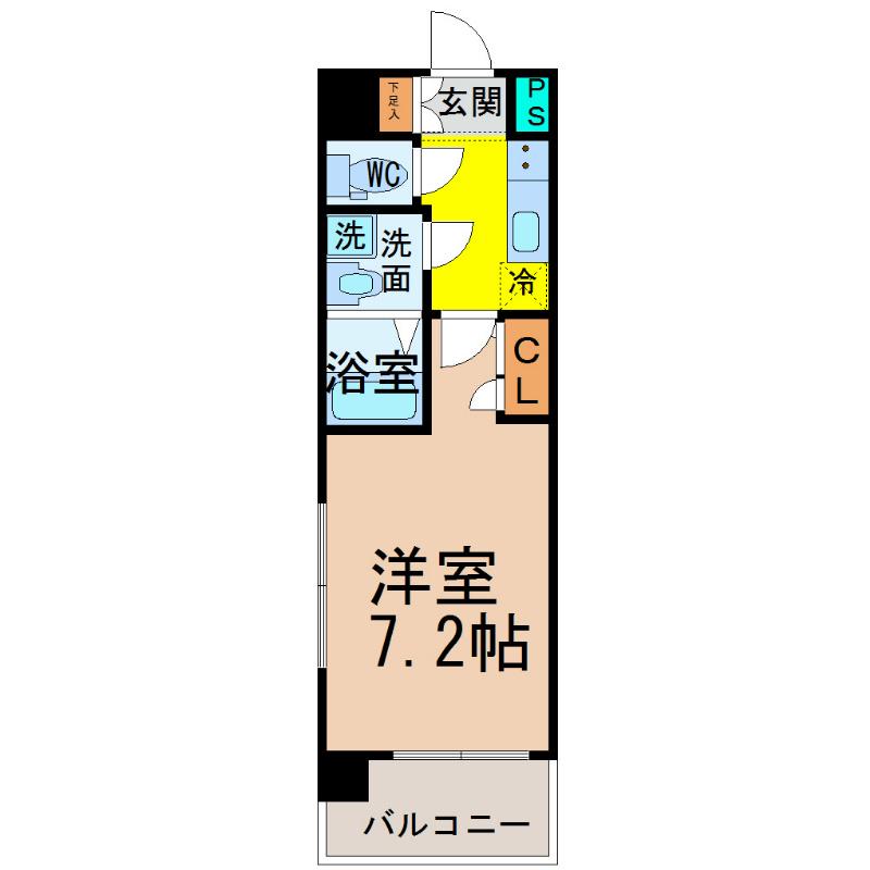 UURコート名古屋名駅(1K/11階)の間取り写真