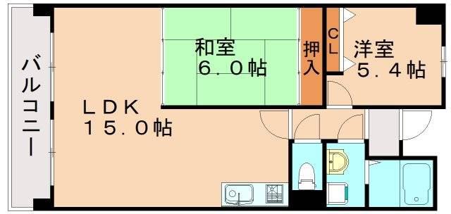 パークサイド萩原(2LDK/4階)の間取り写真