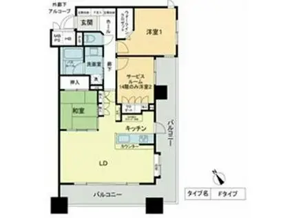 ベレーサ鶴舞公園(2SLDK/5階)の間取り写真