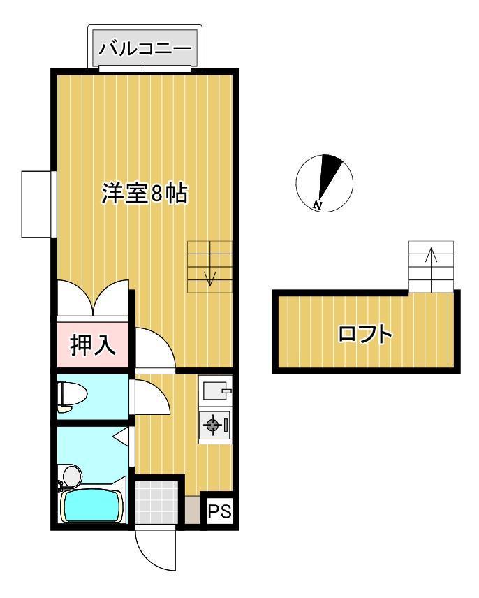 ロフティ葉山(1SK/2階)の間取り写真