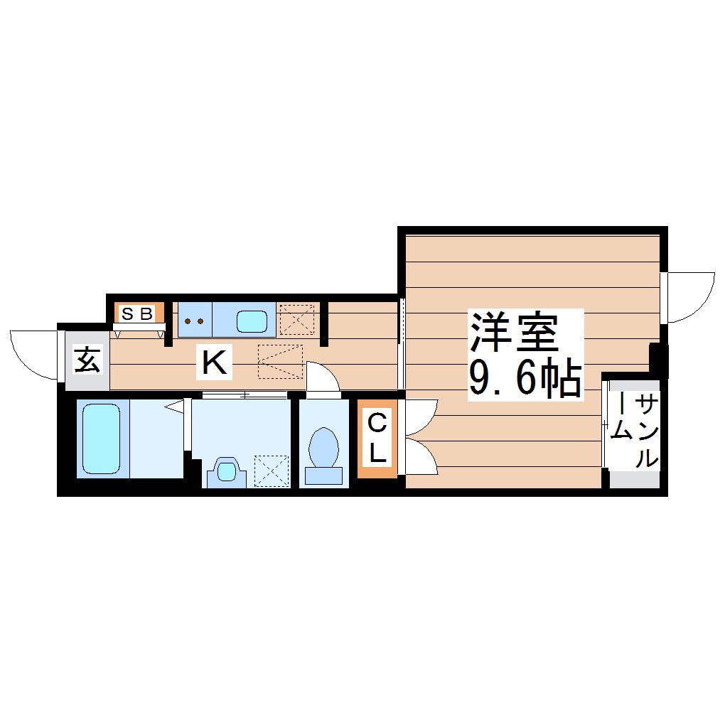 リラハイツ宮町(1K/1階)の間取り写真