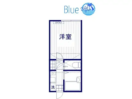 ラヴィー藤沢(1K/2階)の間取り写真