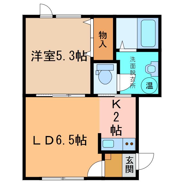 クレスト(1LDK/1階)の間取り写真