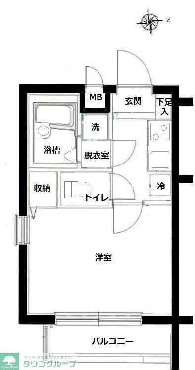 ヴォーガコルテ江古田(1K/2階)の間取り写真