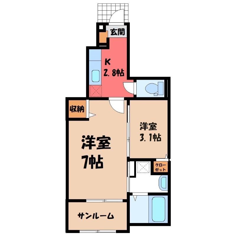 エクセレント T.Y II(1SK/1階)の間取り写真