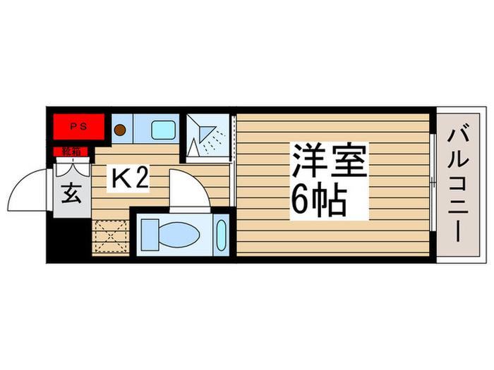 晴花マンション亀戸(1K/4階)の間取り写真