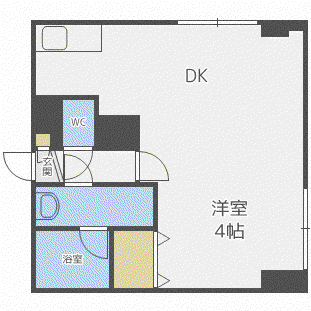 LEE苗穂駅前ビル(1DK/7階)の間取り写真