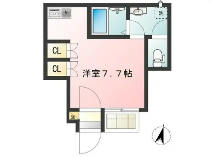 GLANZ千駄木ノース(ワンルーム/1階)の間取り写真