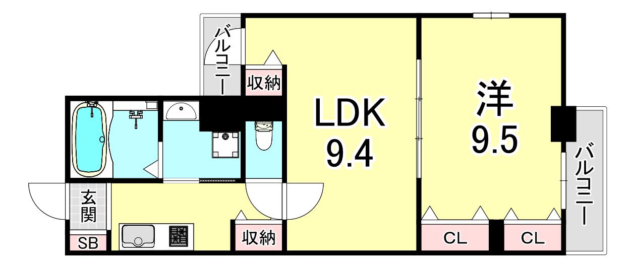 フェニックスK2(2K/4階)の間取り写真