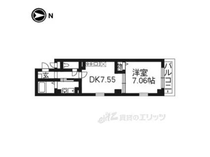 LA・KIYAMIYASSO(1DK/1階)の間取り写真