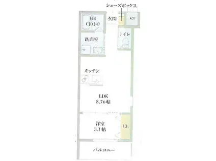 GAZELLE NOAH尼崎次屋(1LDK/3階)の間取り写真