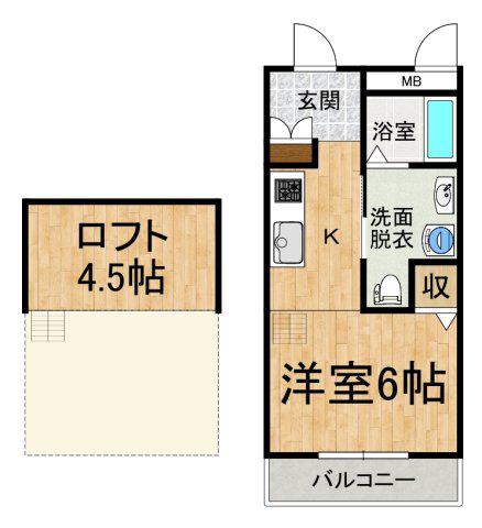BLUECASA (1K/1階)の間取り写真