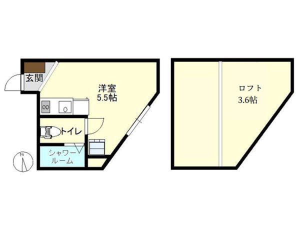 馬込アパートメント(ワンルーム/2階)の間取り写真