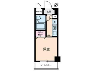 アムス川崎(ワンルーム/1階)の間取り写真