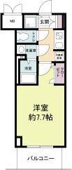 サムティ夕凪LUKSUS(1K/6階)の間取り写真