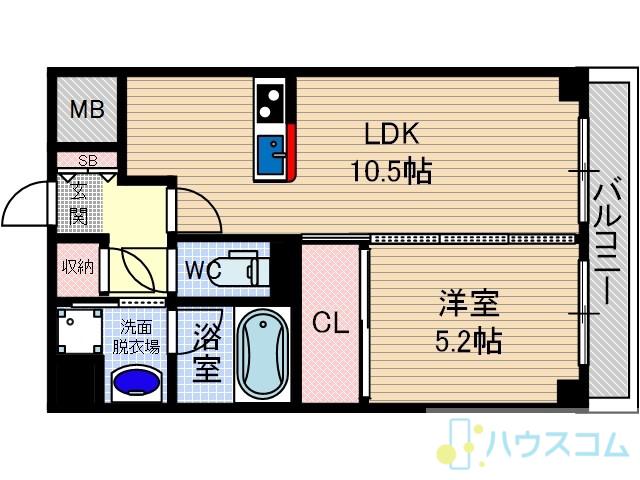山崎マンション14(1LDK/5階)の間取り写真