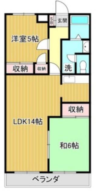 西之台ヴィレッジ(2DK/1階)の間取り写真