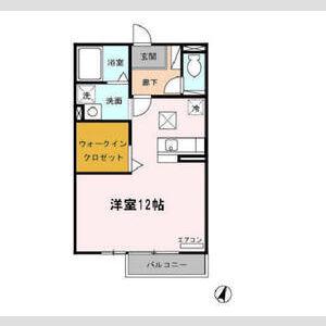 CONFORT B棟(ワンルーム/1階)の間取り写真
