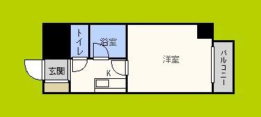 マンションタワーサイド(1K/5階)の間取り写真