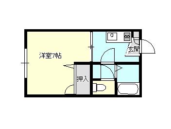 CITY INNYやつはし(1K/1階)の間取り写真