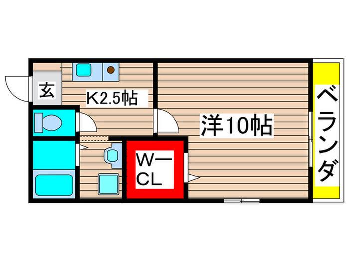 アートヴィラ2(1K/2階)の間取り写真