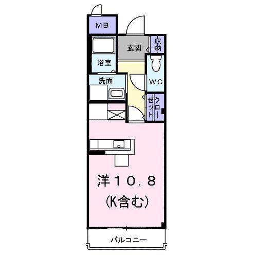 ブリーズメゾン(ワンルーム/2階)の間取り写真