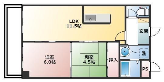 アクトピアTOYAMA(2LDK/3階)の間取り写真